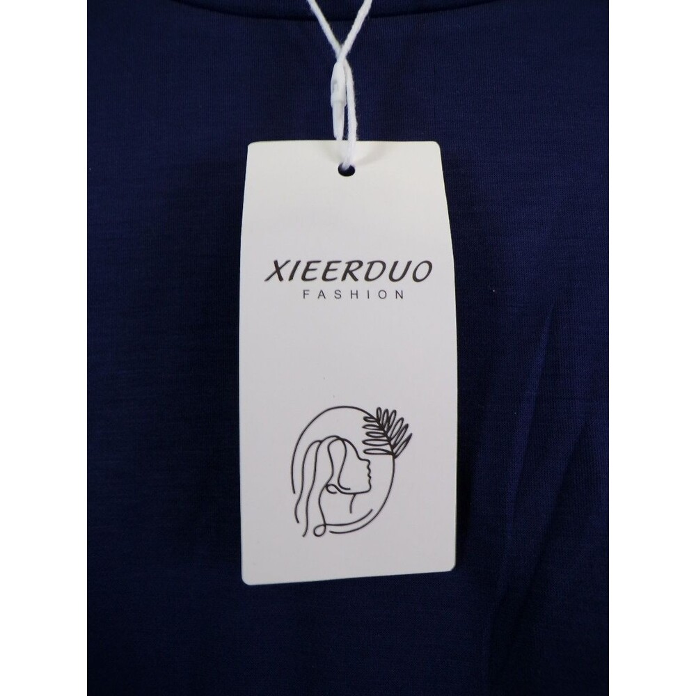 XIEERDUO Women's Navy Pullover Sweatshirt XL 50%Poly 46%Rayon 4%Spandex - Picture 4 of 6